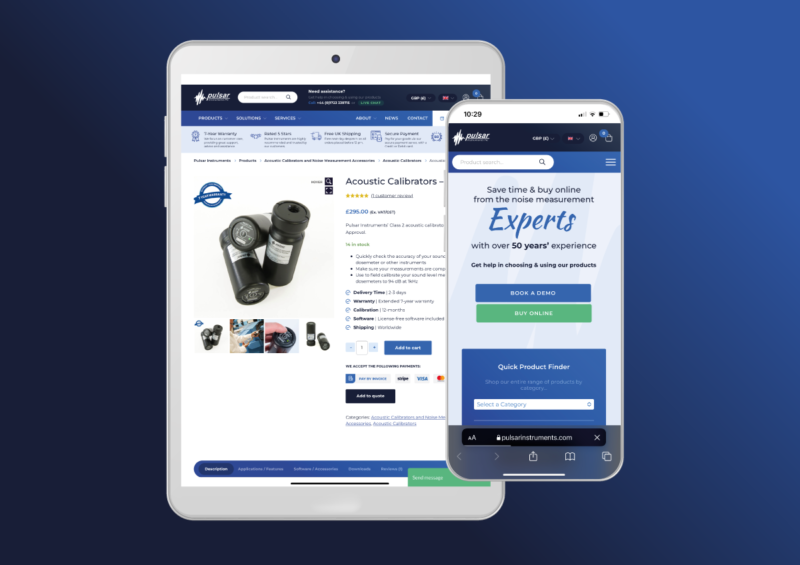 Responsive B2B Website - Pulsar Instruments